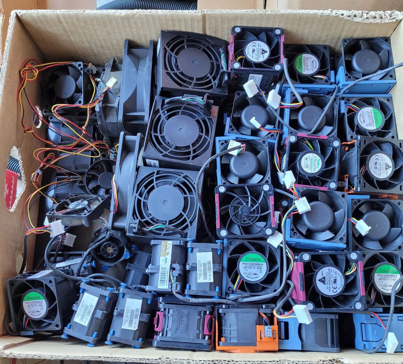Banana Box of PC &amp; Server Fans | Assorted 40mm–120mm Units