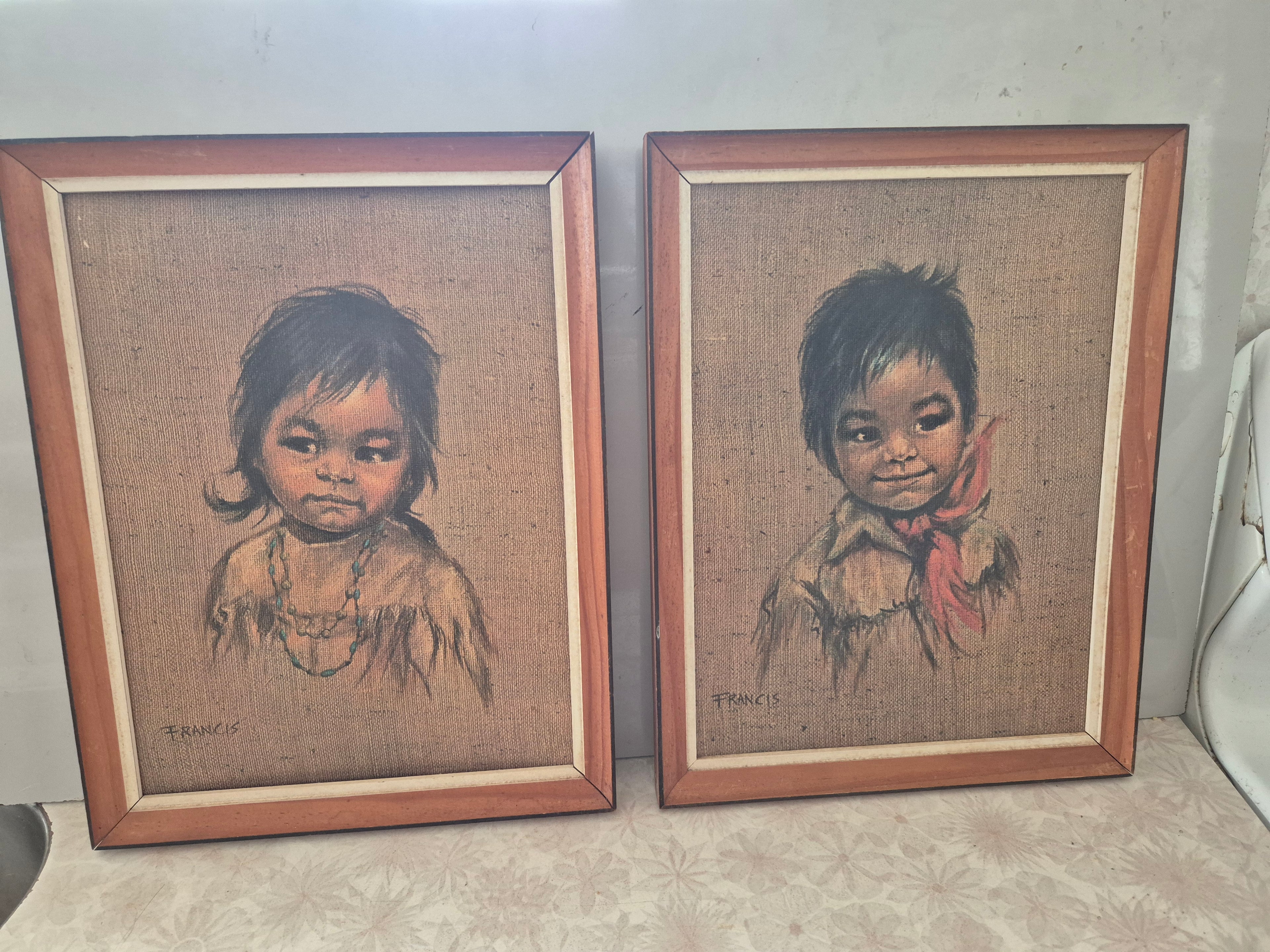 🌼 Pair of 1970s Dorothy Francis “American Children” Prints