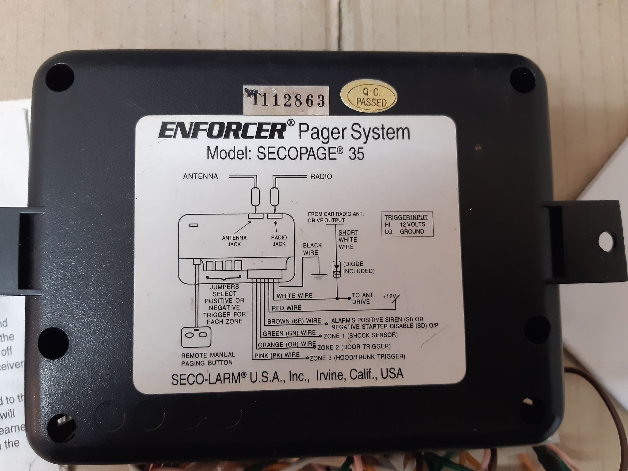 Secopage 3VRV Security Pager Receiver (Vintage)