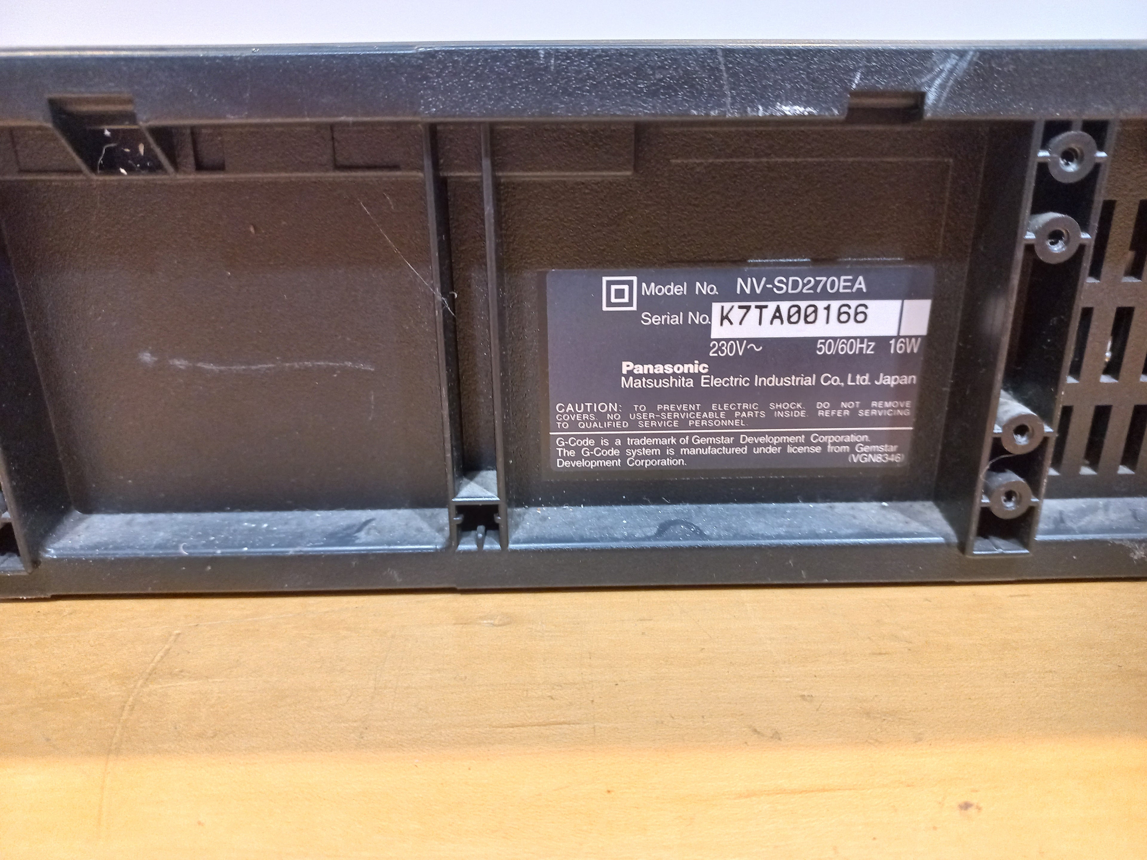 Panasonic VHS Player – Model NV-SD270EA