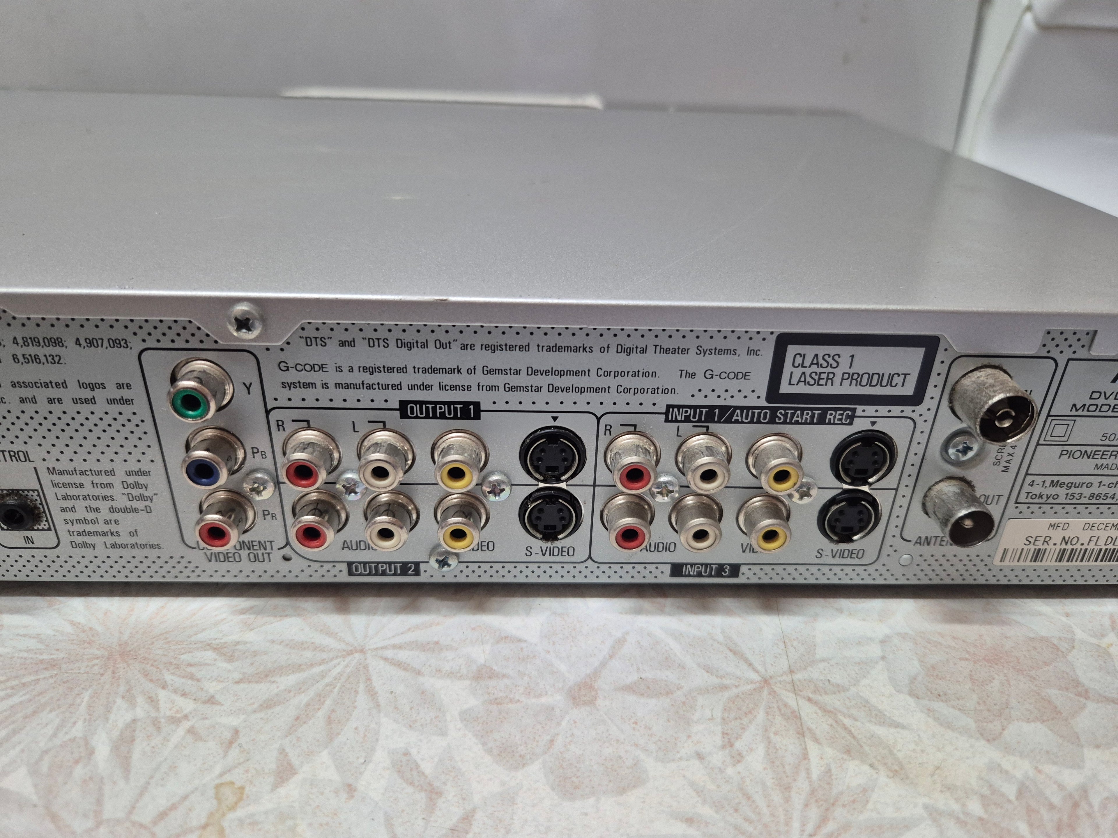 Pioneer DVD Recorder – 160gb Hard-Drive  Model DVR-540H-S