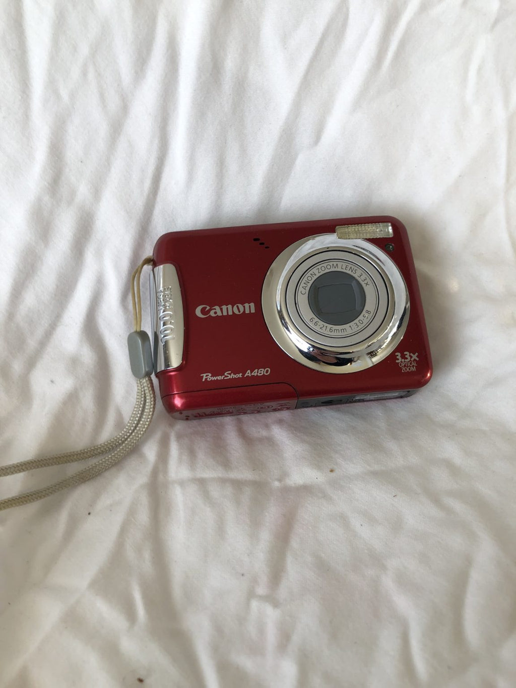 Canon PowerShot A480 Digital Camera – Deep Red