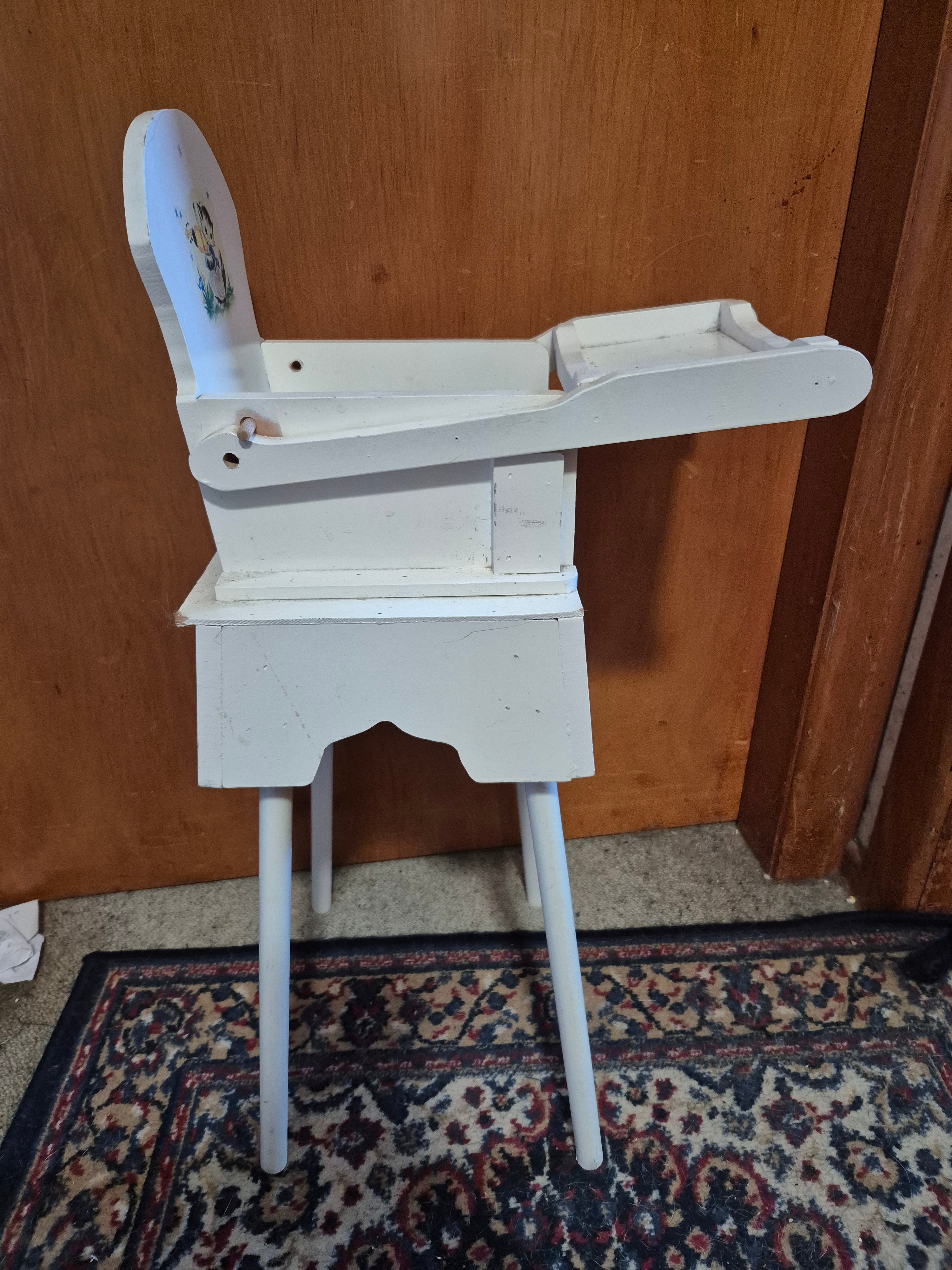 🪑 Wooden Doll’s High Chair – Fits Baby Dolls 🎀