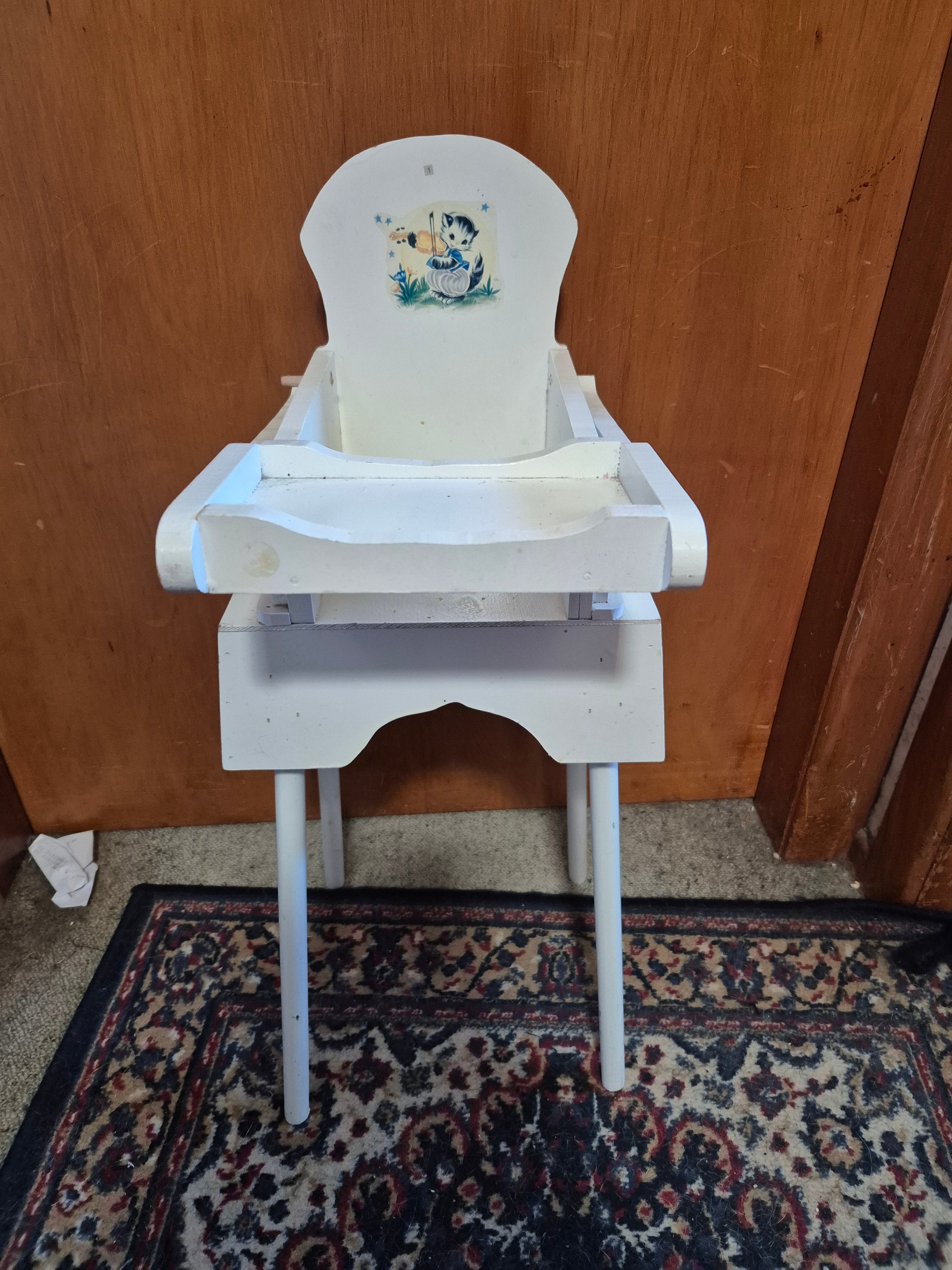 🪑 Wooden Doll’s High Chair – Fits Baby Dolls 🎀
