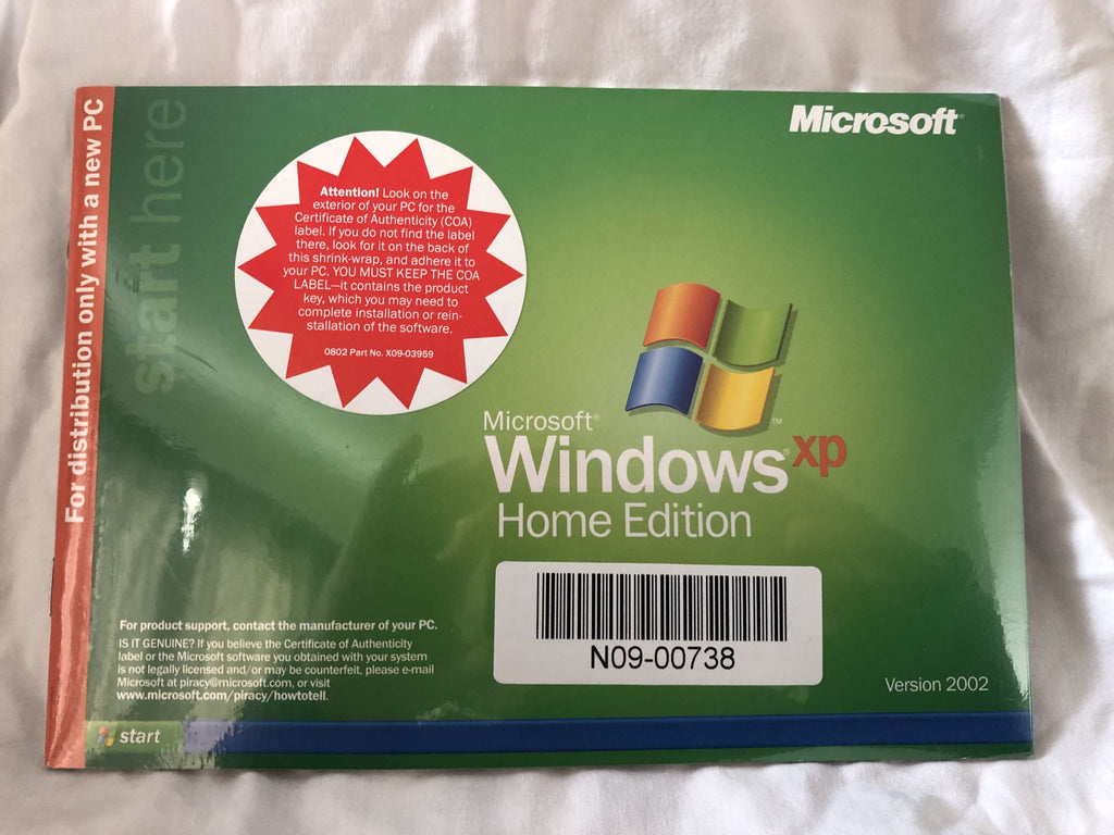 Windows XP Home Edition – OEM (For Distribution with New PC)