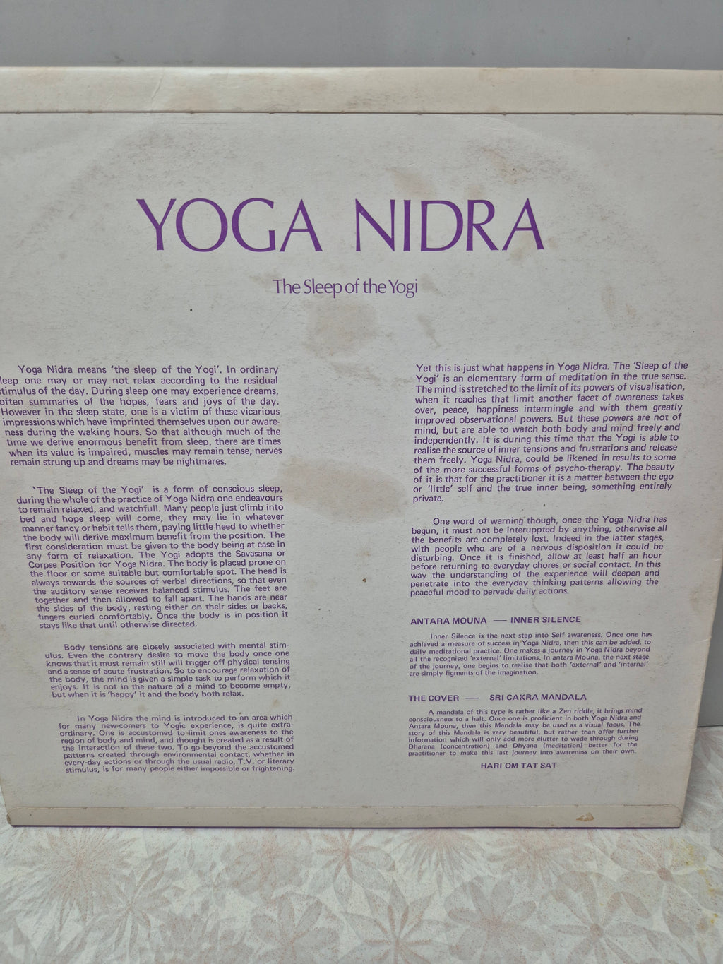 Yoga Nidra: The Sleep of the Yogi – Vinyl Record