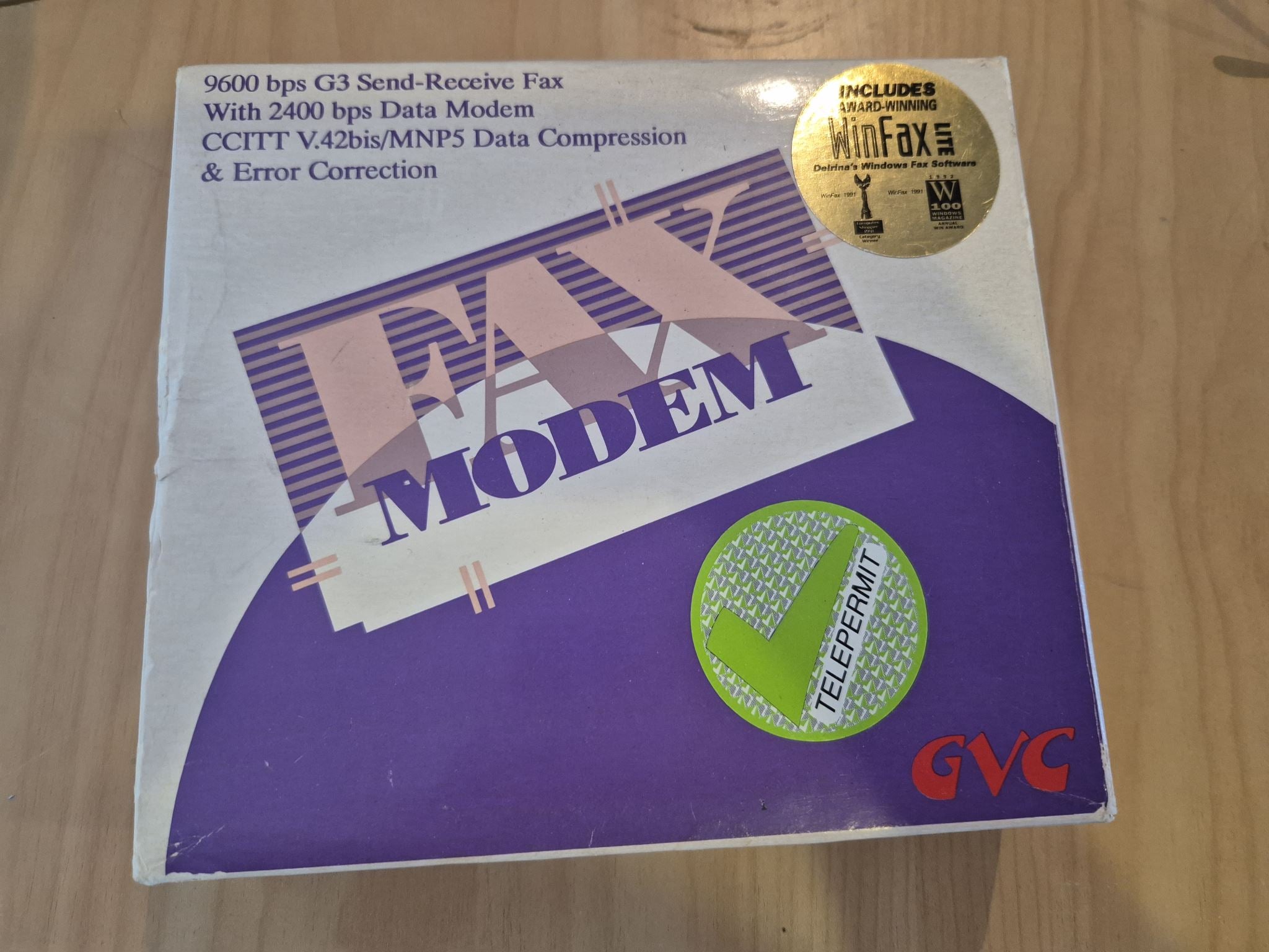 GVC Fax Modem Driver Disc, Books And Original Box