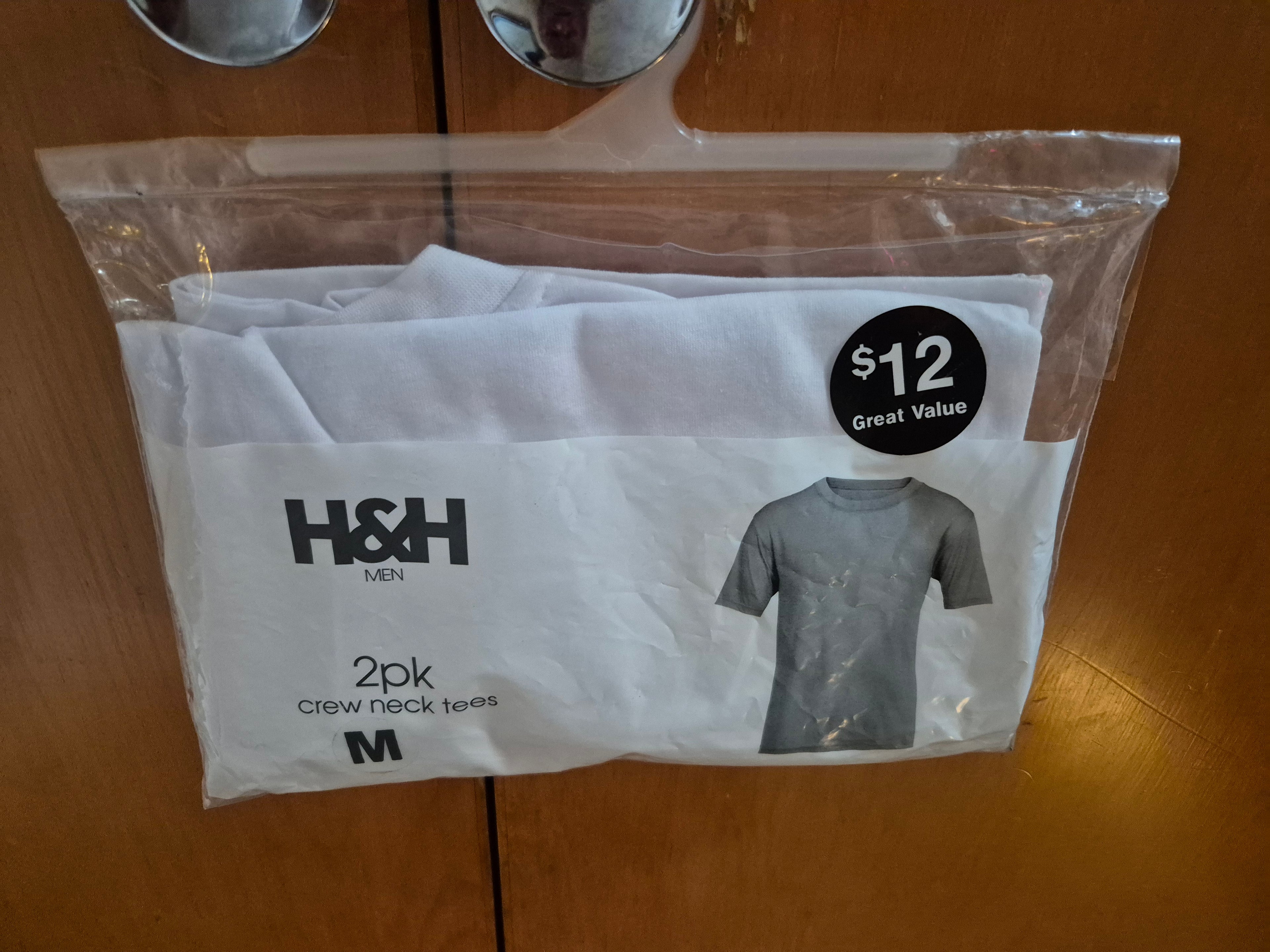 👕 2-Pack Men’s Plain White Crew Neck T-Shirts – Size M 🤍