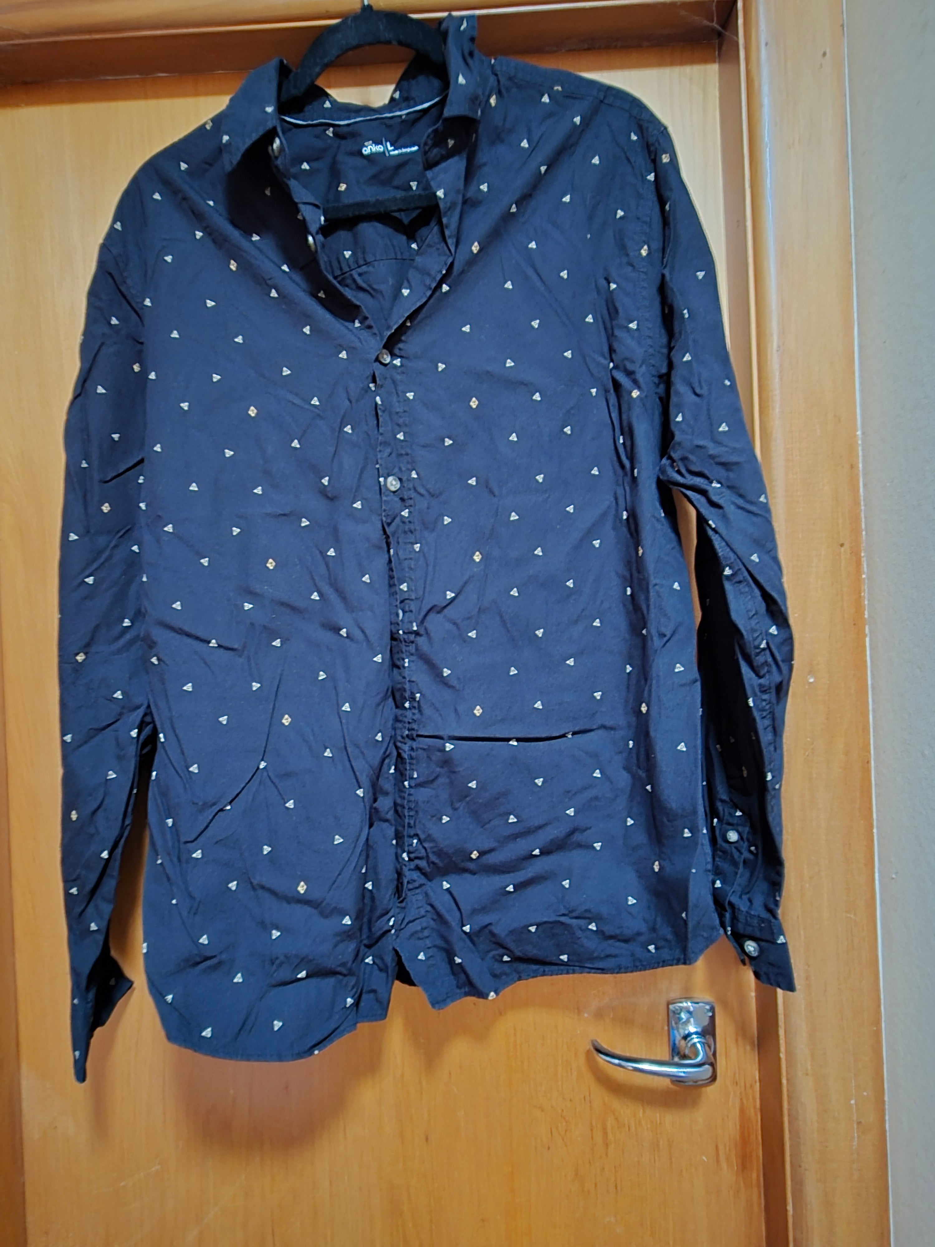 👔 Men’s Cotton Casual Long Sleeve Shirt – Anko Brand – Size L 🤍