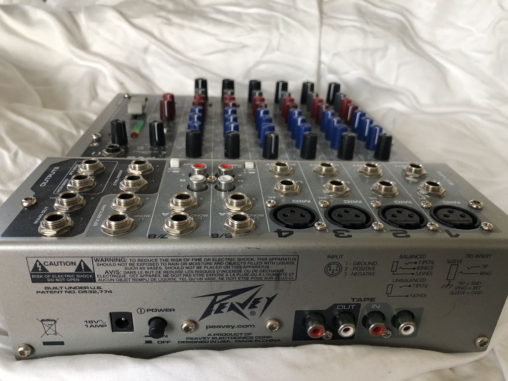 ⭐Peavey PV8 Compact Audio Mixer – Silver