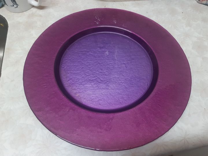 Beautiful Large Purple Pottery Serving Plate