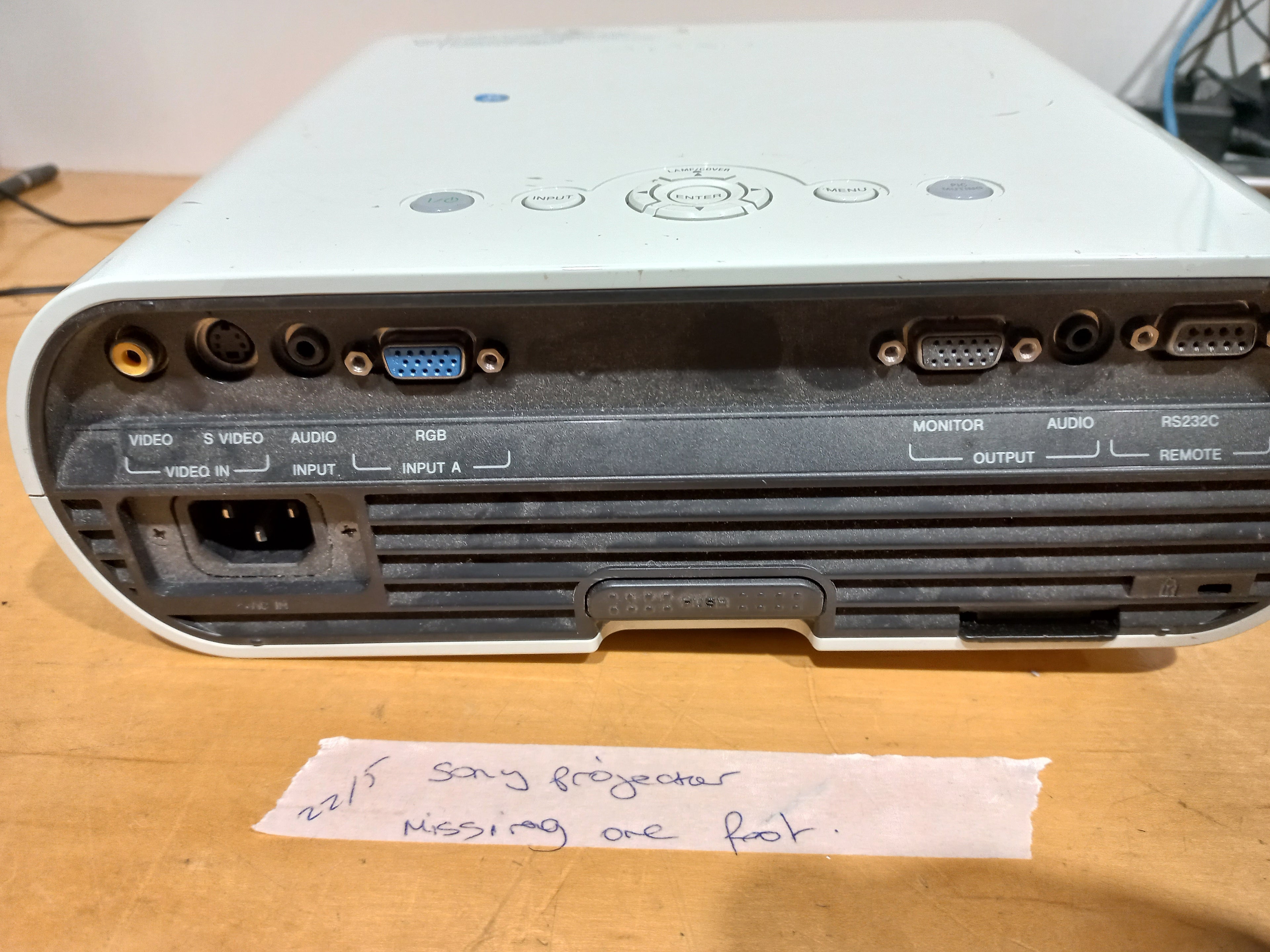 Sony VPL‑EX7 XGA Projector – Good Working Condition – One Foot Missing