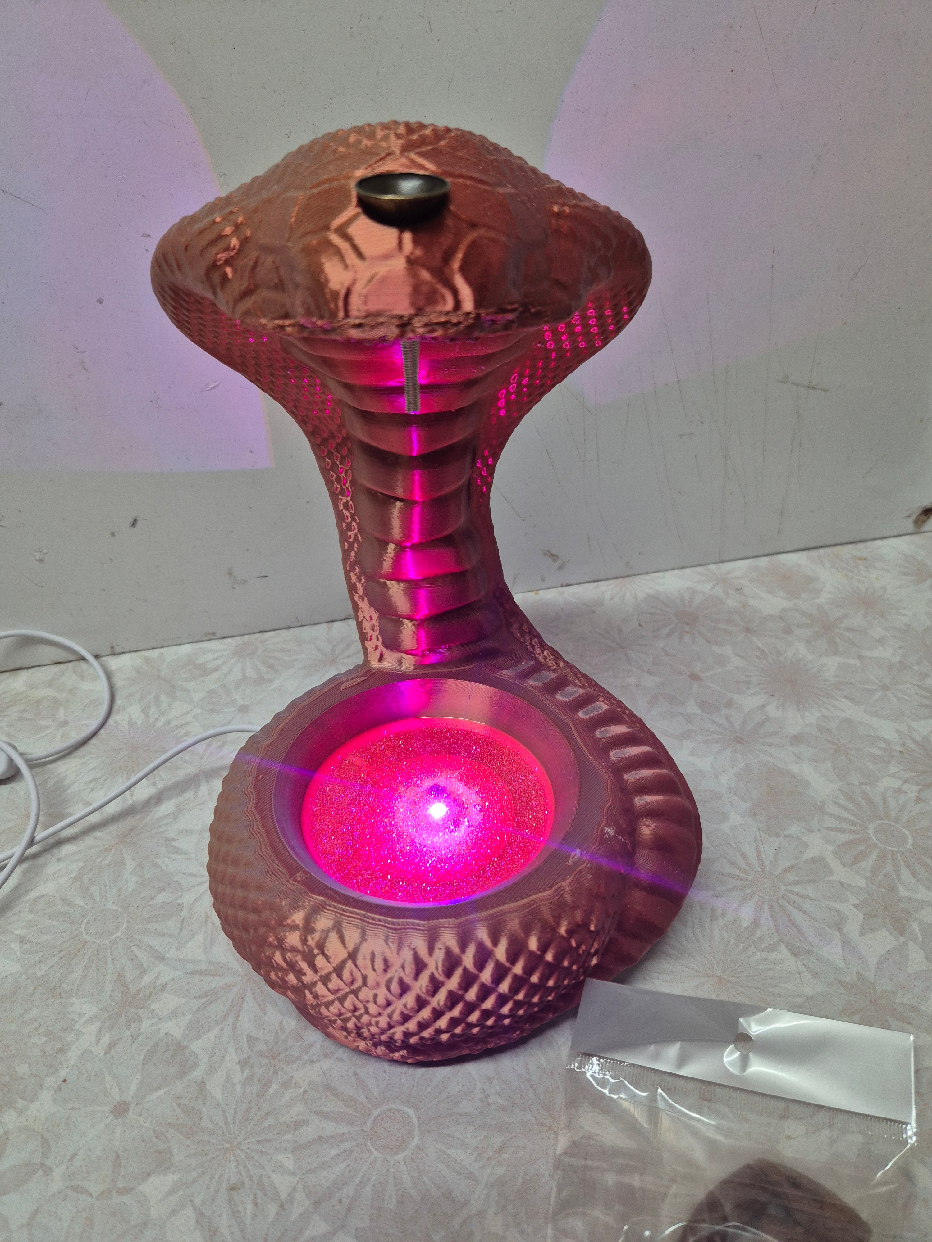 🐍 Snake Lamp – Handmade Limited Edition (Gold, 3D Printed)