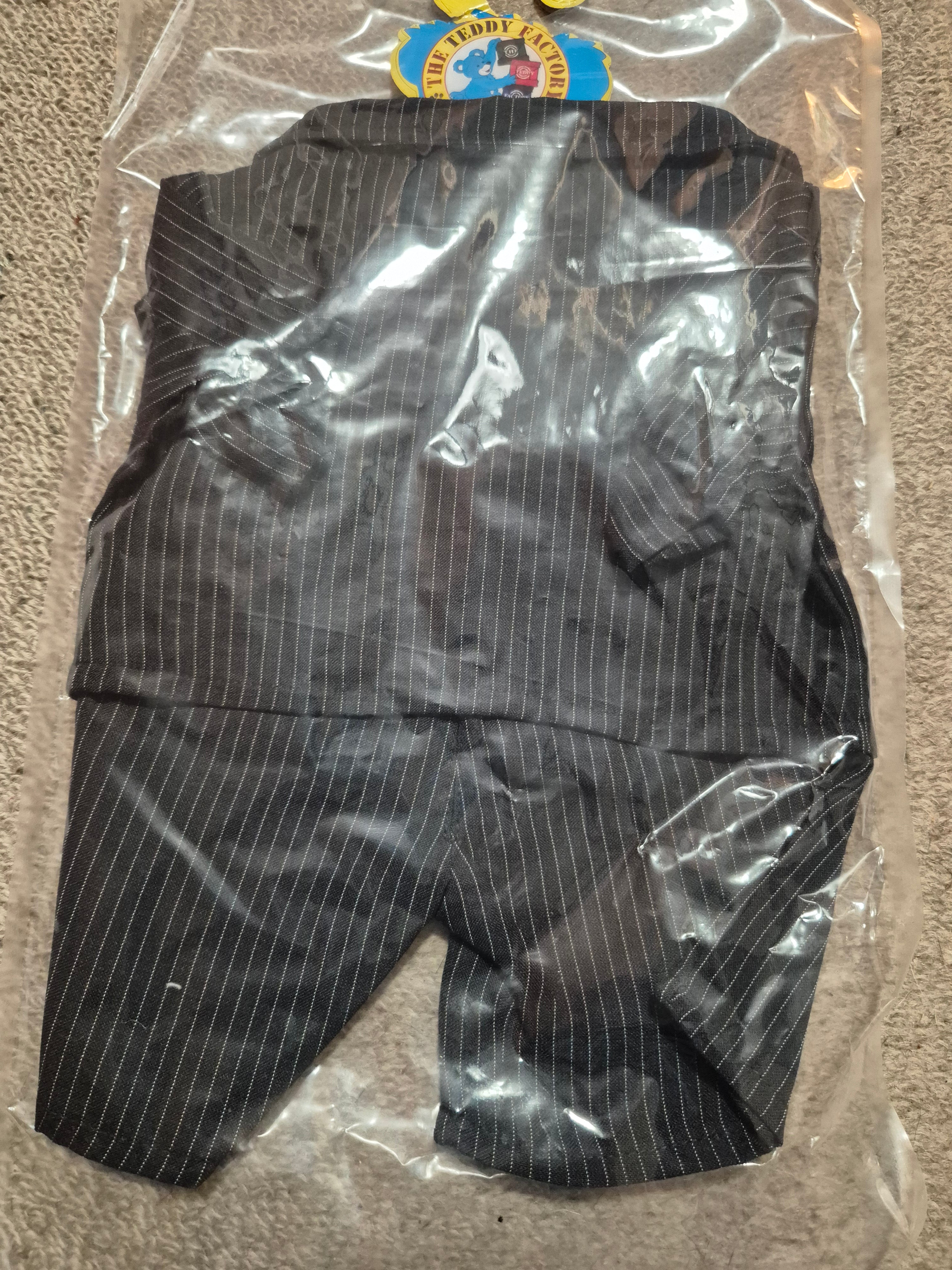 🎩 Formal Pinstripe Suit for Teddy – Brand New in Packaging