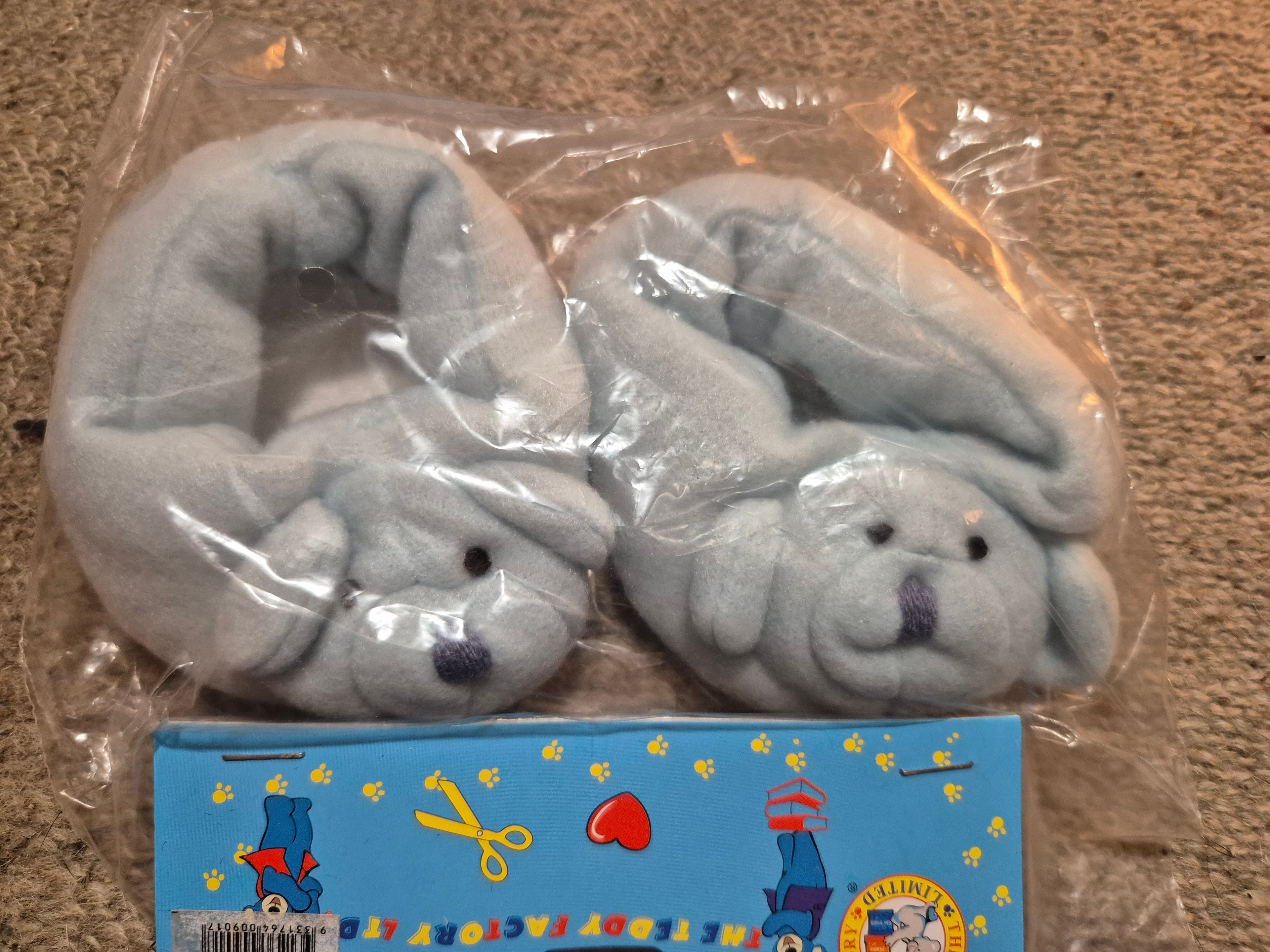 🐰 Fluffy Bunny Slippers for Teddy – Brand New in Sealed Packaging