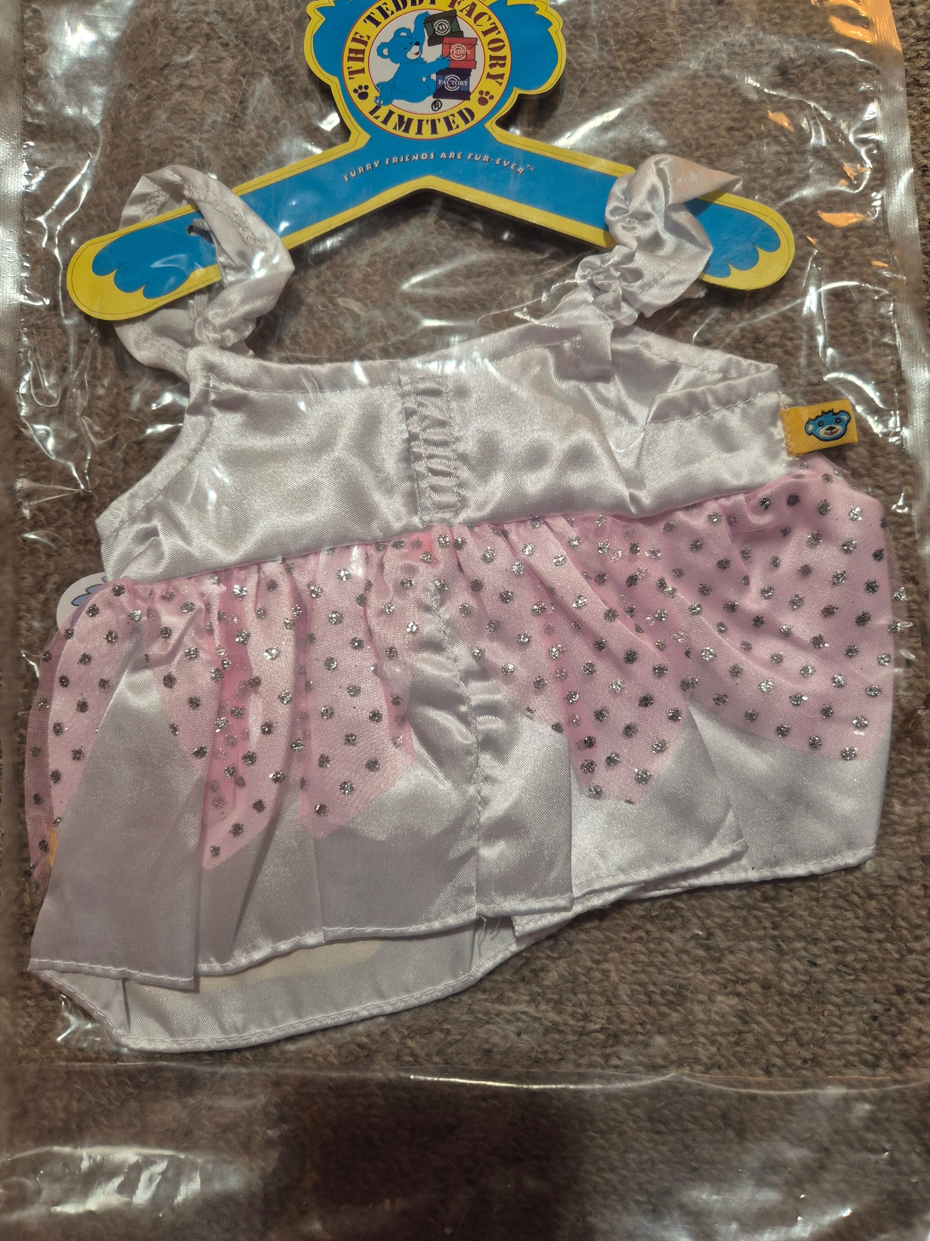 🎀 Pink & White Satin Top for Teddy – Brand New in Packaging