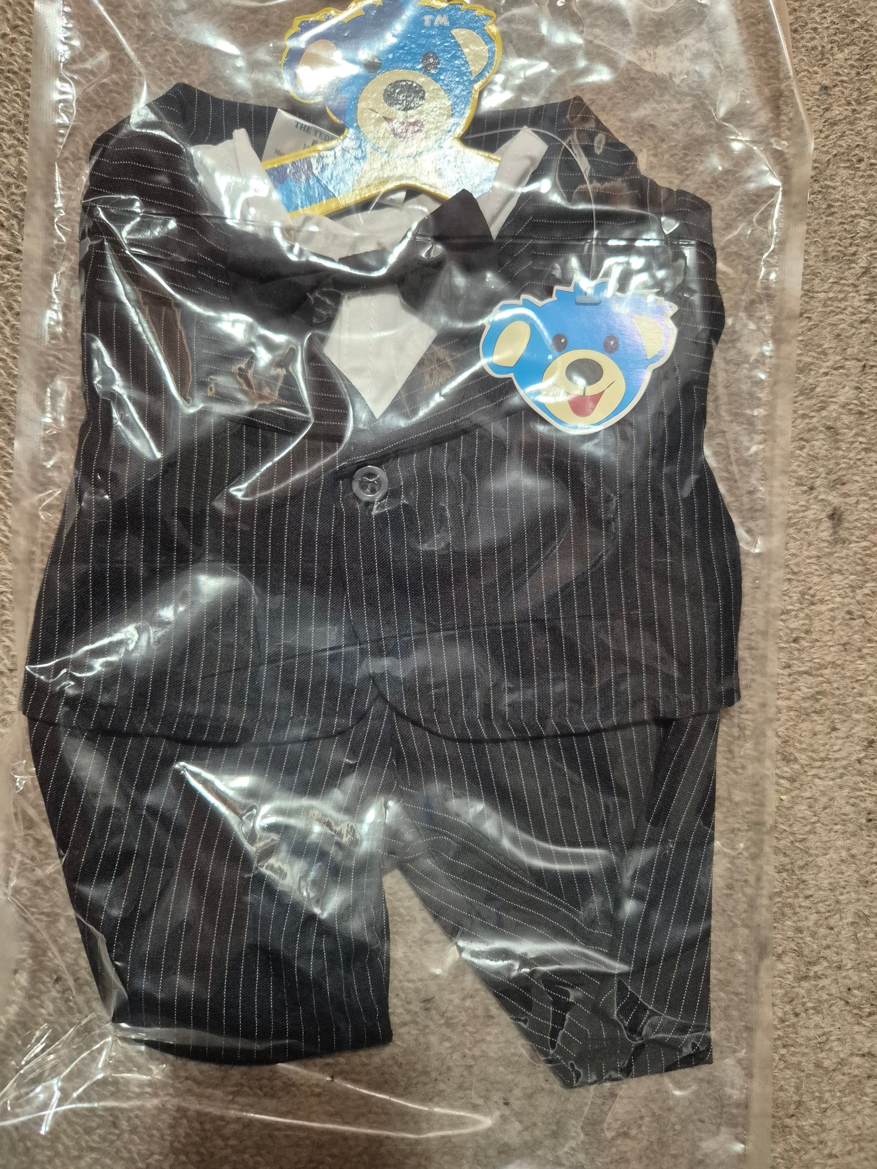 🎩 Formal Pinstripe Suit for Teddy – Brand New in Packaging