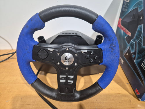 Driving Force EX Steering Wheel and Pedals for PS2 Logitech Brand