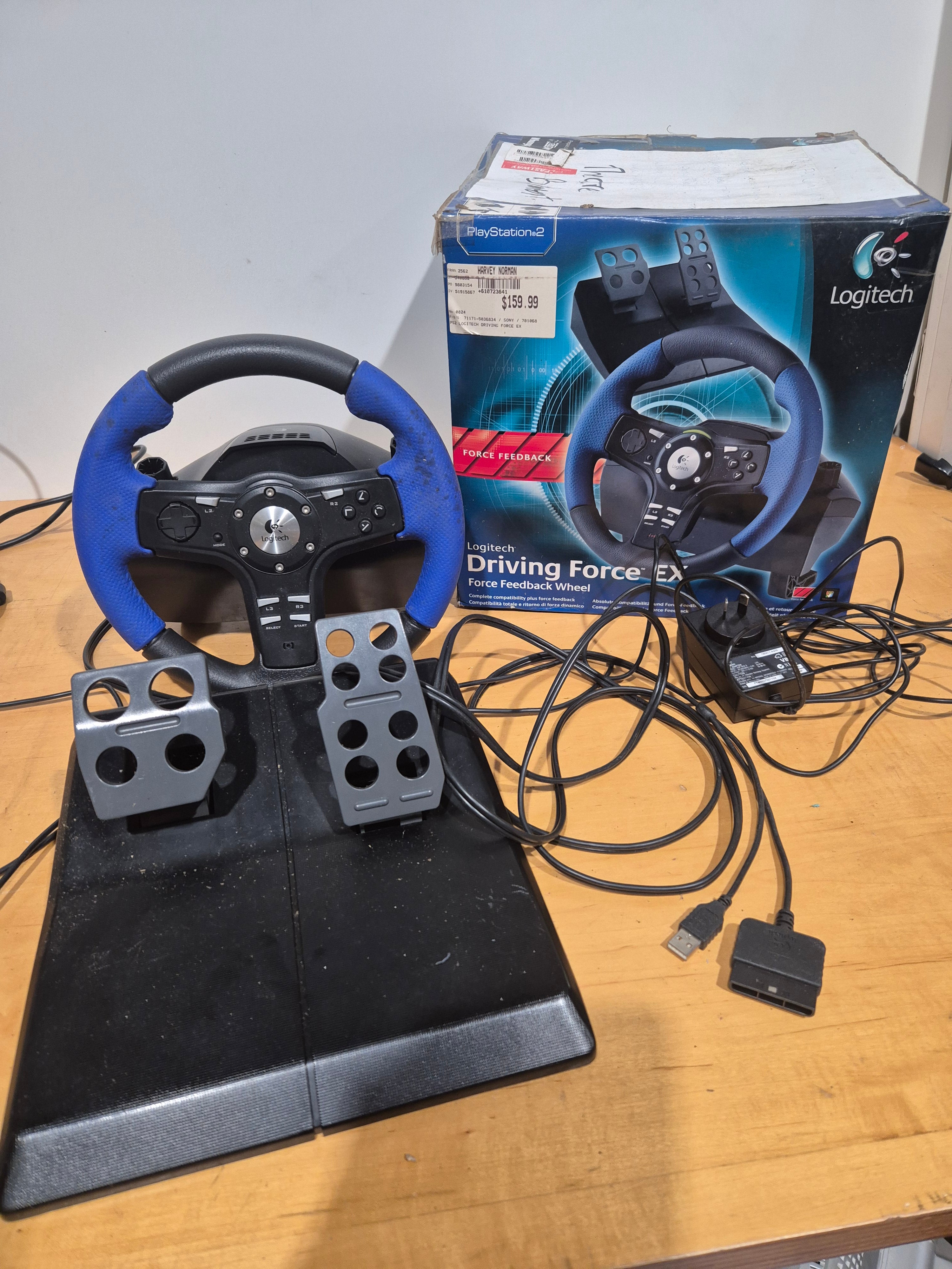 Logitech Driving Force EX Steering Wheel and Pedals for PS2