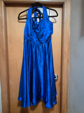 👗Royal Blue Halter Neck  Satin Dress – Size 14